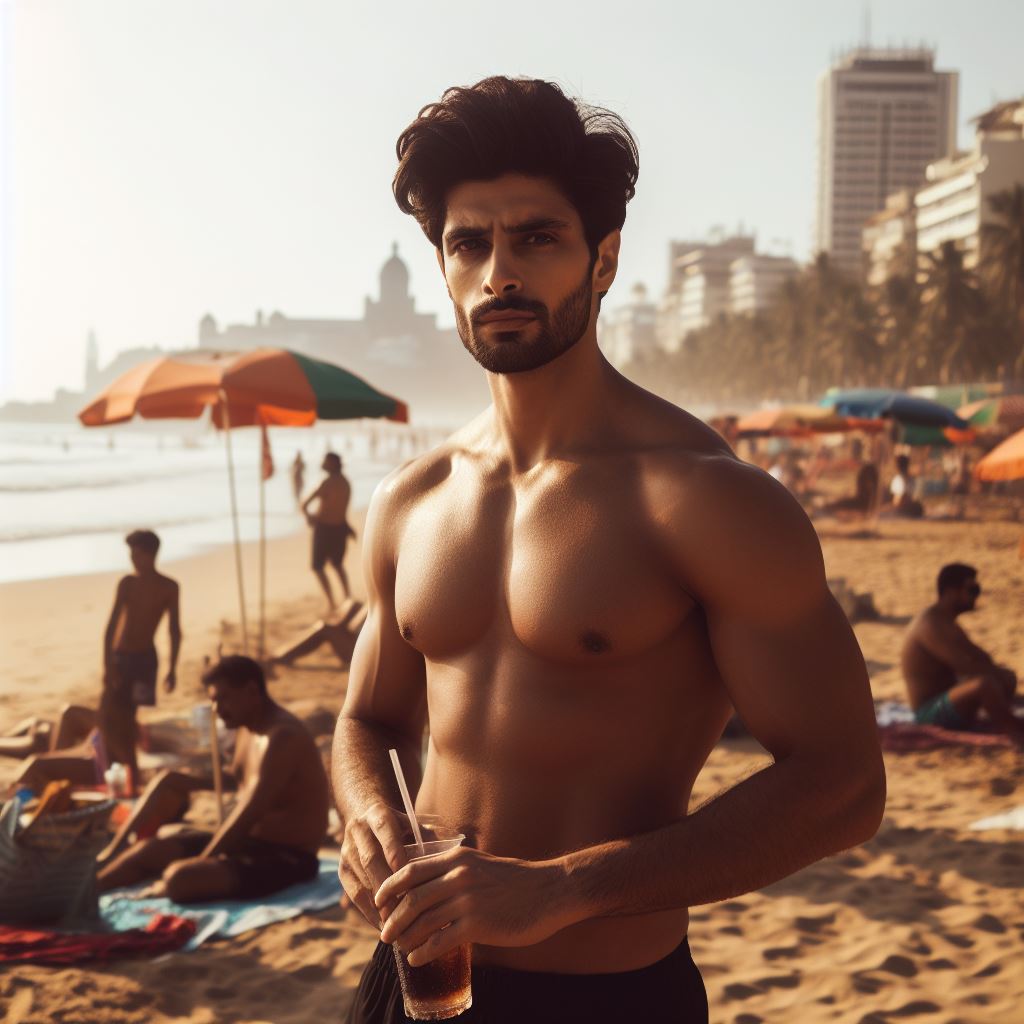 a-handsome-men-with-taking-juice-on-the-beach-of-mumbai-in-rhe-summer