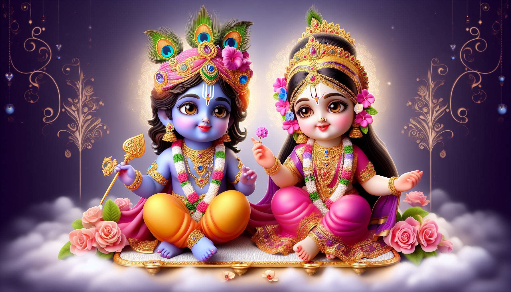 cute-3d-picture-of-radha-rani-ji-and-krishna-ji-with-adorable-smiles