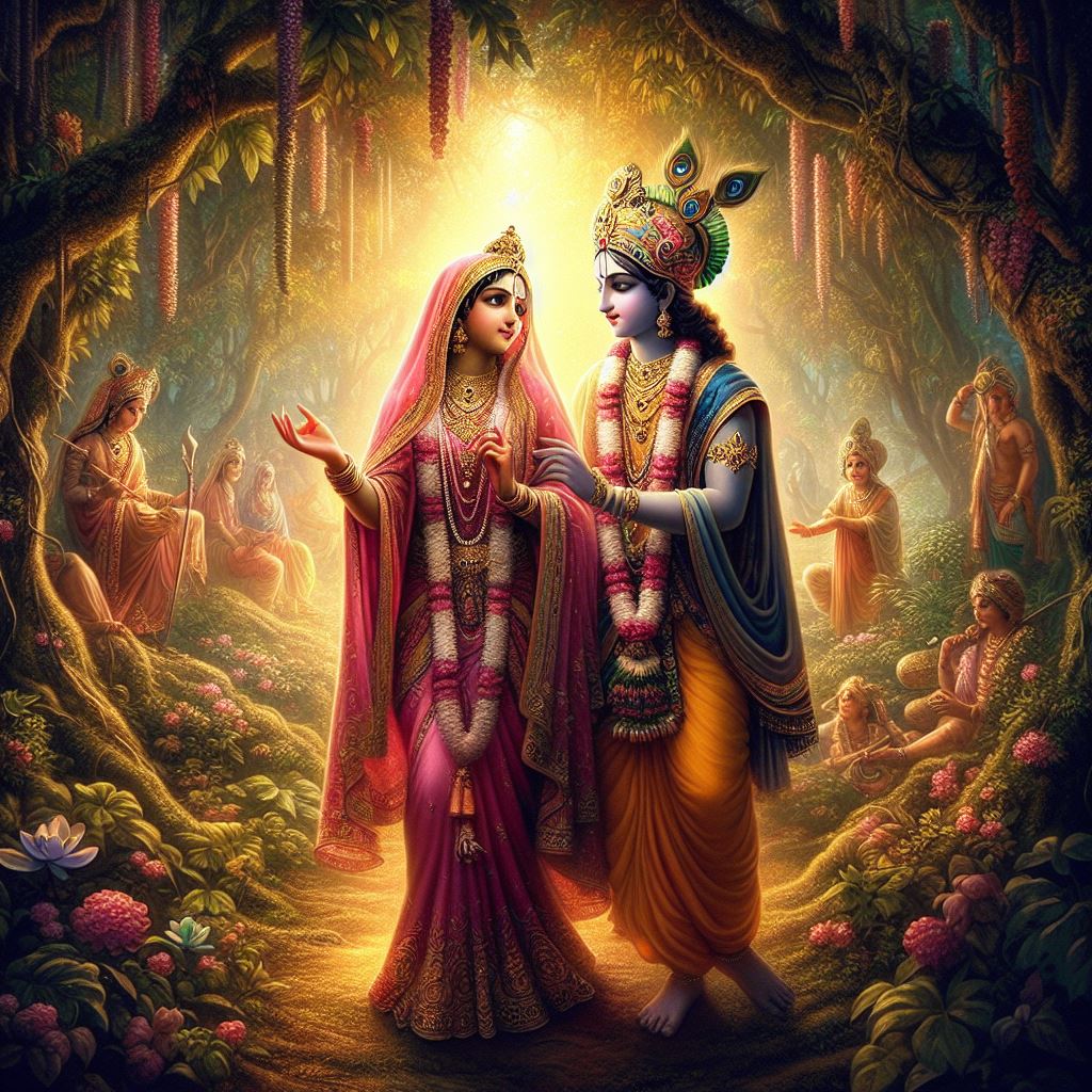 radha-krishna-stands-and-looking-to-eachother